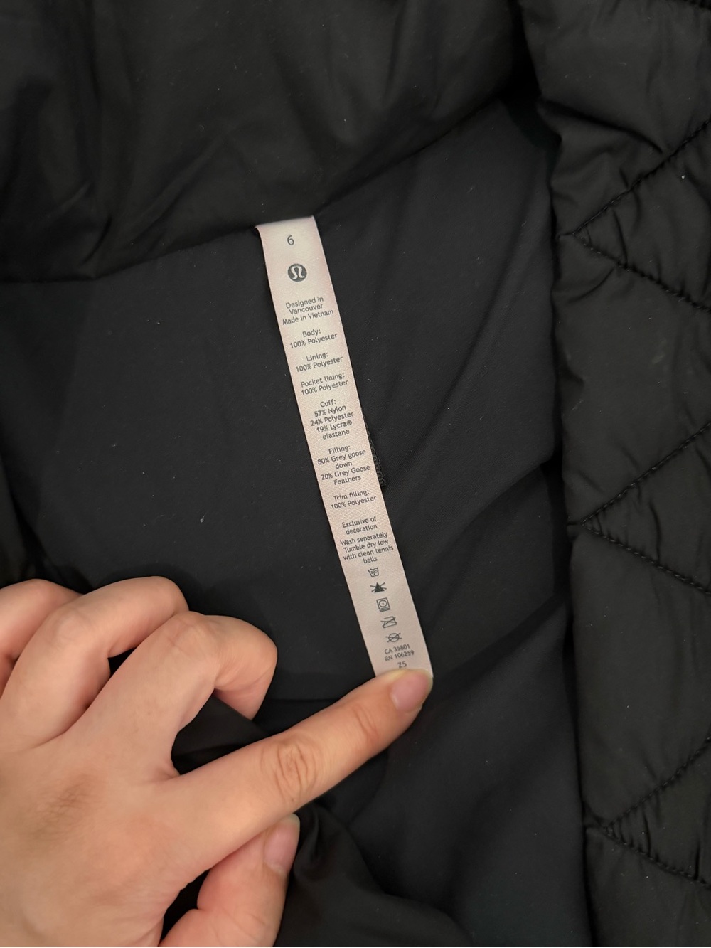 lululemon athletica Women’s Black Long Hooded Puffer Coat - Picture 6 of 6